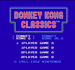 Donkey Kong Classics Title Screen